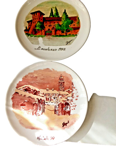 Lotto piatti decorativi - lotto, 2