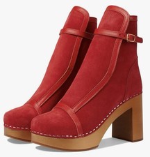 Stivali donna 7 plateau rosso