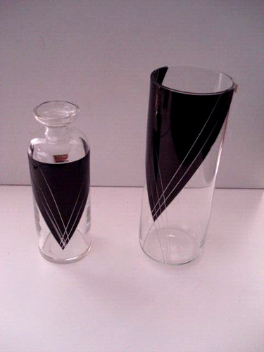 Vaso bottiglia in cristallo - ,
