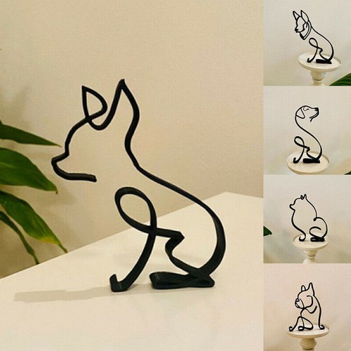 Statua cane gatto metallo arte