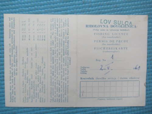 Licenza pesca vintage - licenza, 1961