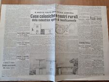 clipping / ritaglio 1939 CASE COLONICHE E CENTRI RURALI NELLA SICILIA BONIFICATA