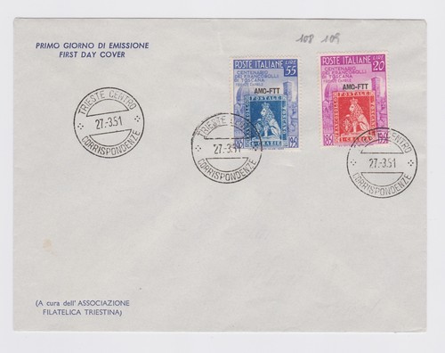 1951 trieste amg - 1951, fdc