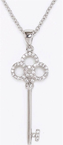 Key pendant necklace with - necklace, "18"