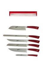 N.06 COLTELLI DA CUCINA BERKEL ELEGANCE ROSSO + BARRA MAGNETICA PORTACOLTELLI