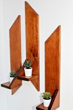 Mensole in legno con supporto porta oggetti design moderno 3 mensole