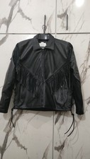 Giacca con frange in pelle nera - Giacca da moto stile western