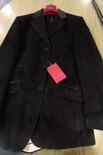 Abito Renato Balestra, tessuto velluto nero gessato.  Tg 48/50/52/52/54