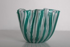 Vtg Fazzoletto Murano Teal