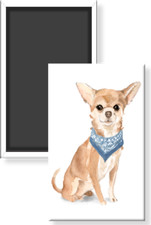 Watercolor Chihuahua Dog Blue