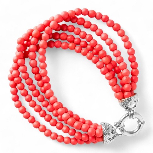 Bracciale fili corallo - bracciale,