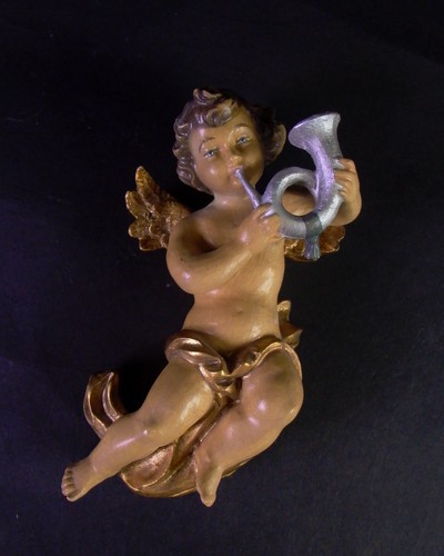 Angelo nudo con corno postale - angelo,