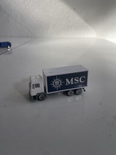 Modellino camion MSC container 10 cm / 3.9 in bianco blu vintage
