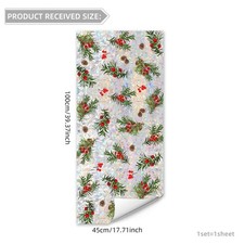 Adesivo per finestra vetro statico bacche rosse double face luce solare colorata