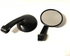 Specchi bar end in acciaio nero con supporti di fissagio Ø 105mm