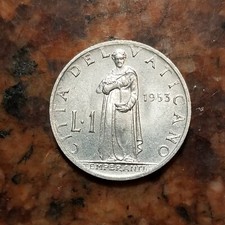 1953 VATICAN 1 LIRE COIN -