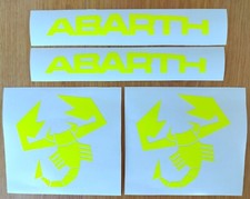 ADESIVI ADESIVO ABARTH CM.20X2,2 + SCORPIONE CM.12X11,5 GIALLO FLUO PRESPAZIATO