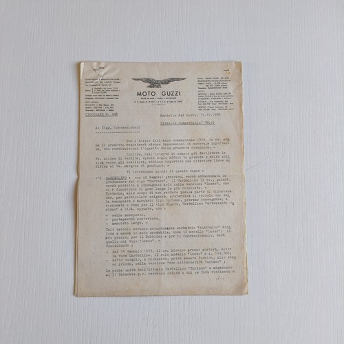 1958 moto guzzi - 1958, ufficio