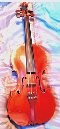 Rare acoustic violin with - , bow