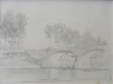 Galileo CHINI (Firenze 1873–1956) Ponte sul fiume Grafite su carta cm 25x31