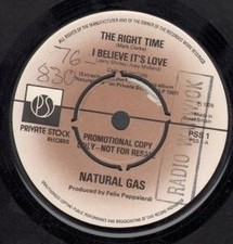 Gas Naturale Right Time 7" Vinyl UK Private Stock 1976 Promo Ma Ha Radio