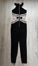 Elisabetta Franchi Tuta Italiana Nera Elasticizzata Taglia 42 IT 10 UK (M)