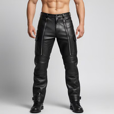 Set abito uomo vera pelle nera