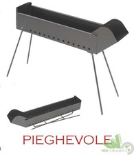 BARBECUE PIEGHEVOLE CARBONE LEGNA ARROSTICINI 60x14xH65 CM ACCIAIO BARBEQUE BBQ