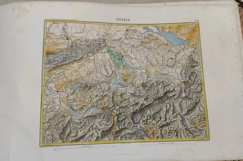 Mappa zurigo svizzera - mappa, 1840