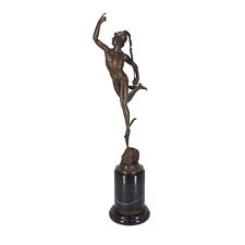 Statua in bronzo con base in marmo nero arredo regalo MERCURIO di Giambologna