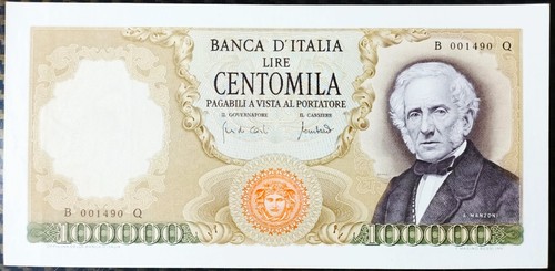 100 000 lire manzoni decr - 100.000,