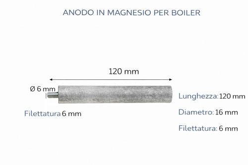 Anodo magnesio 120 16 mm - 120,