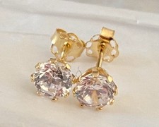 Orecchini Punto Luce in oro 18 kt Con Zircone Nuovi Peso Gr 1,20