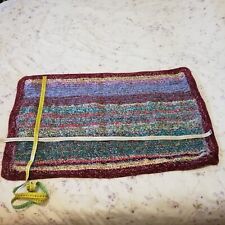 Tappetino scendiletto vintage, fatto a mano, in lana, 98 cm circa x 63 cm circa