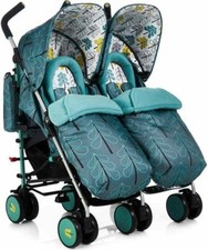 Cosatto Passeggino Gemellare con Portabottiglie e Coprigambe - Fjord