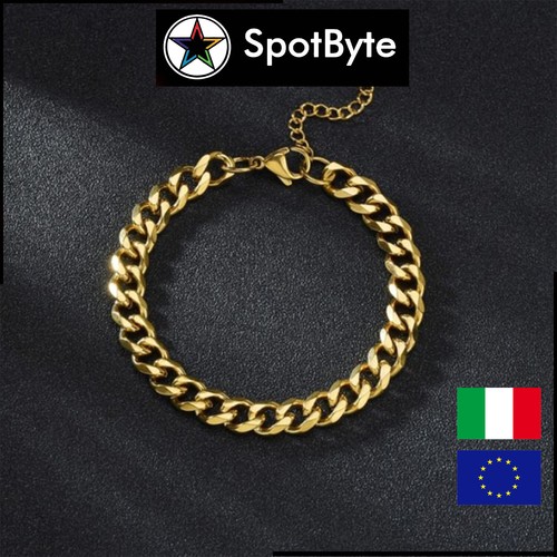 Bracciale catena uomo dorata - bracciale,