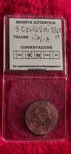 5 centesimi 1861, stato di conservazione qspl, peso 4,87 grammi in rame.