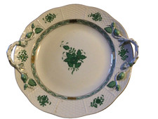 Herend  Hungary  Vassoio  diam. 26 cm. e 27 cm.alle 2 prese mani, h.4 cm.