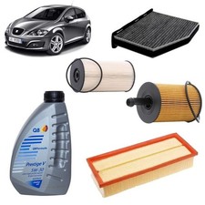 Kit tagliando 4 filtri + 5L olio Q8 5W-30 per Seat Altea 5P 1.9 TDI 2004+