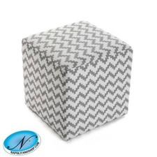 PUFF POUF PUF PUFFO CUBO SGABELLO PANCA POGGIAPIEDI PATCHWORK BIANCO E GRIGIO