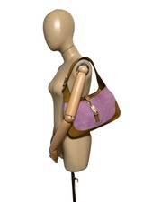 Borsa vintage Gucci rosa viola scamosciata Jackie