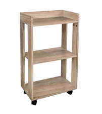 SCAFFALE MOBILETTO CON RUOTE CARRELLO CUCINA SALOTTO BAGNO ROVERE 45*24*H74cm