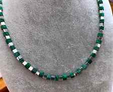 Collana Girocollo Uomo Donna in Pietra Naturale cubi di Malachite Ematite 4mm