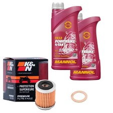 Kit filtro olio Yamaha WR 426 F CJ02 2002, MANNOL 15W50 2L, K&N