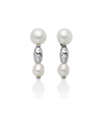 Orecchini Miluna Donna Argento 925 Pendente Perle 5-5,5 e Boule Ovali _PER2794B