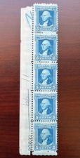 US 1932 Scott #710 Striscia di 5, 5c Washington Mint NH