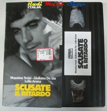 VHS film cartonata SCUSATE IL RITARDO Massimo Troisi De sio Arena L' UNITA'(F12)