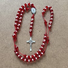 Rosario de cristales rojo 