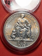 VATICANO 5 LIRE 1949 PIO XII  MCMXLIX  "CARITAS" ITALMA GR 2,5 DIA. 26,8 