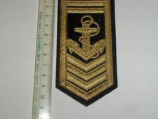 TOPPA PATCH APPLICAZIONE GRADO MARINA cm 11 x 5,5  termoadesiva NERO / ORO